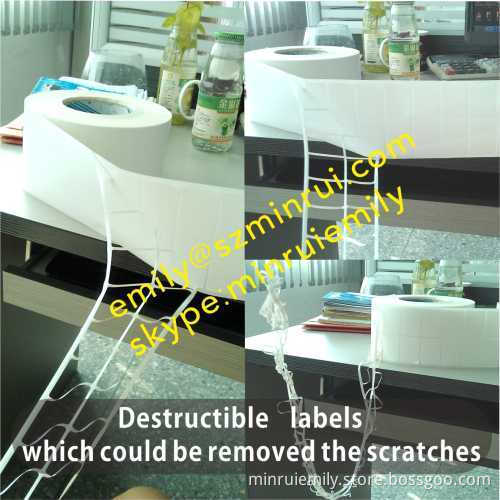 Minrui Ultra Destructible Vinyl Which Could Be Removed Scratches,12a3 Ultra Destructible Label Materials For Code Temp